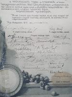 Leányiskolai rajztanárnői oklevél Szinyei Merse Pál (1845-1920) festőművész, művészeti igazgató, Pil...