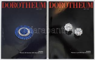 Dorotheum 2 darab aukciós katalógus, ékszer témában, 2018-2019