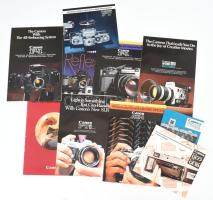 cca 1980 7 db Canon fényképezőgép katalógus gazdag képanyaggal