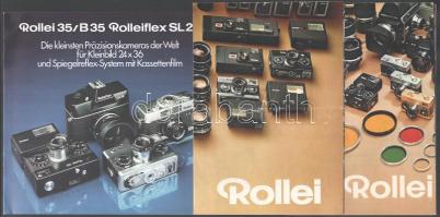 cca 1960-1980 Rolleiflex, Rolleicord 6 db fényképezőgép katalógus gazdag képanyaggal