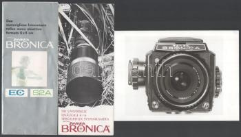 cca 1970-1980 Zenza Bronica 4 db fényképezőgép katalógus gazdag képanyaggal