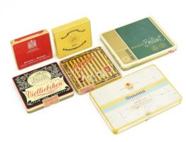 cca 1960-80 6 db cigarettás és szivarkás fém doboz jó állapotban