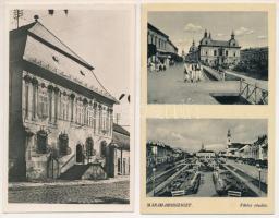 2 db RÉGI használatlan erdélyi város képeslap: Máramarossziget, Felsőbánya / 2 pre-1945 unused Transylvanian town-view postcards: Sighetu Marmatiei, Baia Sprie