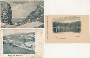 7 db RÉGI külföldi képeslap vegyes minőségben + 3 modern CM lap / 7 pre-1945 European town-view post...