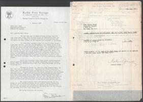 1950-1957-1997 Különféle, nagyrészt Vámos Imrének szóló Szabad Europa Rádiós dokumentumok. Közte egy...