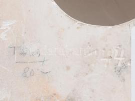 Art deco kerámia női fej. Festett, jelzés nélkül, kis kopással, 23x15 cm