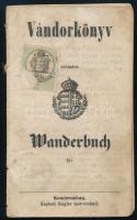 1871 Molnár számára kiállított vándorkönyv 15 k okmánybélyeggel