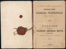 1879 A Csáktornyán alakult csizmadia ipartársulat alapszabályai, 32p