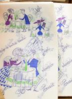 cca 1960-1970 Szalvétagyűjtemény több száz darabos, mind különböző, szép állapotban, papír dobozban