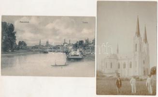 4 db RÉGI vajdasági város képeslap vegyes minőségben