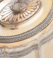 Antik angol EPNS (Electro Plated Nickel Silver) teáskanna. Jelzett, kopással, 27x15 cm