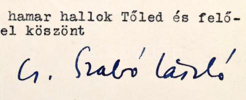 1951 London, Cs. Szabó László (1905-1984) Kossuth-díjas magyar író, esszéíró, kritikus gépelt levele...