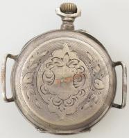 Ezüst (Ag) női zsebóra, üveg lejár, szerkezet működik d: 28 mm