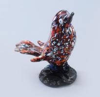 Murano üvegmadár, jelzés nélkül, restaurált, m: 13 cm