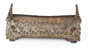 Antik öntött vas parázsfogó, sérült, 40x18x14 cm