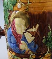 Majolika kancsó, hibátlan, m: 25 cm