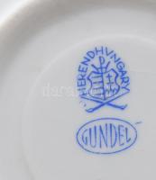 Herendi Magyaros mintás csésze alátéttel, GUNDEL felirattal, alátét repedt