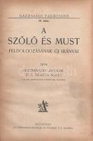 Osztróvszky Antalné, E. Németh Ágnes:  A szőlő és must feldolgozásának új irányai.  Budapest, [1928]. Athenaeum ny. 240 p. + 3 t. (két színes, ebből egy kihajtható, egy kétoldalas). Egyetlen kiadás.  Oldalszámozáson belül gazdag szövegközti illusztrációs anyaggal. Néhány oldalon foltosság, a belív egy levelének és utolsó levélnek fűzése a gerincnél megerősítve.  (Gazdasági tanácsadó, 28. szám.)  BOEH VI. 6566.  Korabeli félvászon kötésben.