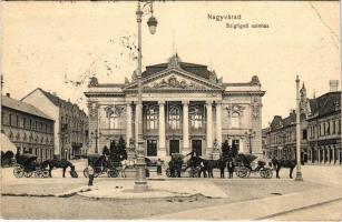 1909 Nagyvárad, Oradea; Szigligeti színház, bor és sörcsarnok, üzletek / theatre, beer hall, shops (vágott / cut)