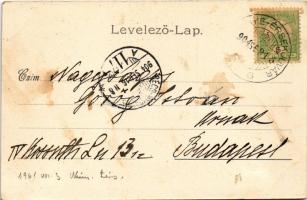 1904 Bajmócfürdő, Bojnické kúpele (Bajmóc, Bojnice); vár. Gubits B. kiadása (Privigye) / castle (ázo...