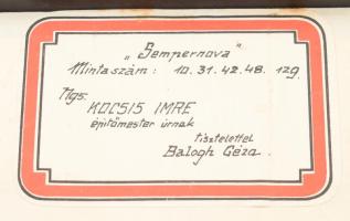 cca 1910 Sempernova nemesvakolat minta készlet 5 db kerámiára készített mintával. "Művészek Maj...