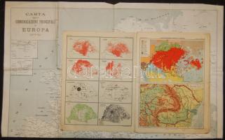 Régi magyar iskolai földrajzi atlasz benne országunk politikai térképével
