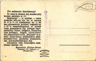 Debrecen, Református kollégium. Hátoldalon eszperantó szöveg (EK)