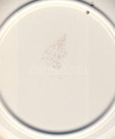 Háború előtti színes népi motívumos kézi festéses fali dísztányér kerámiából, Bp Gránit jelzéssel há...