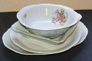 1924-1930 5 darabból álló Zsolnay készlet, mint: leveses, salátás, köretes, süteményes tálak, mind h...