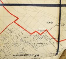 1950 Budapest térképe. 1: 25.000. Bp., Honvéd Sajtó és Lapkiadó Vállalat, (Offset-ny.), vászonra kas...