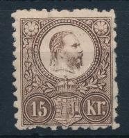 1871 Réznyomat 15kr eredeti gumival, falcos (120.000) (foghibák / perf. faults)