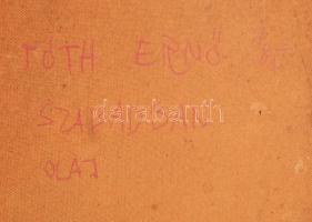 Tóth Ernő (1949-): Szabadban (hölgyek kutyákkal), 1985. Olaj, farost. Jelzett. Hátoldalon Tóth Ernő ...