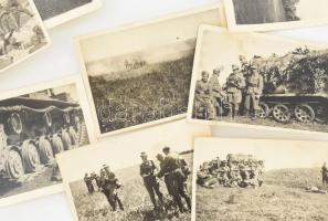 II. világháborús német katonai fotó tétel: katonák, járművek, ágyúk, stb.; összesen 10 db fotó, 8,5x...