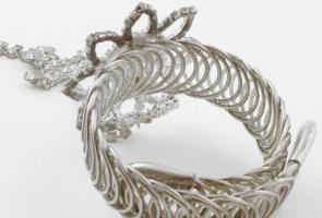 Fém strasszköves gyűrűs karkötő