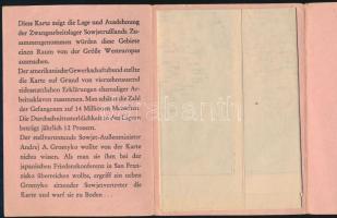 1951 Die Sklavenprovinzen der Sowjetunion / A Szovjetunió gulágjainak térképe, 1 : 30.000.000, 26x42...