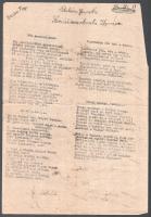 cca 1946 Hadifogoly adatlap (A Vörös Hadsereg által elszállított egyén személyi adatai), Szociáldemo...