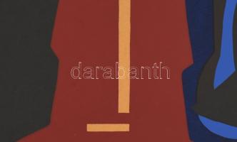 Barcsay Jenő (1900-1988): Meditáció, 1983. Szitanyomat, papír, jelzett, számozott (31/35). 25×42 cm ...