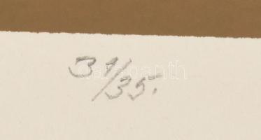 Barcsay Jenő (1900-1988): Meditáció, 1983. Szitanyomat, papír, jelzett, számozott (31/35). 25×42 cm ...