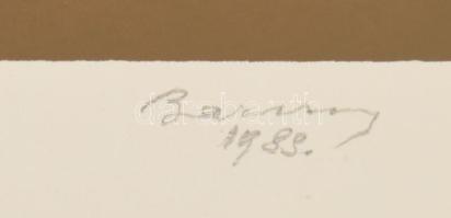 Barcsay Jenő (1900-1988): Meditáció, 1983. Szitanyomat, papír, jelzett, számozott (31/35). 25×42 cm ...