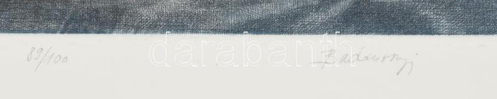 Badacsonyi Sándor (1949-2016): Reggel. Színes rézkarc, papír, jelzett, számozott (89/100), 23×34,5 c...