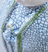 Kutyás Bajusz István: Miskaváza. Mozaikozott felületű mázas kerámia, jelzett, hibátlan, m: 19,5 cm