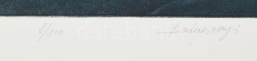 Badacsonyi Sándor (1949-2016): Holdfényszonáta. Színes rézkarc, papír, jelzett, számozott (8/100), 3...