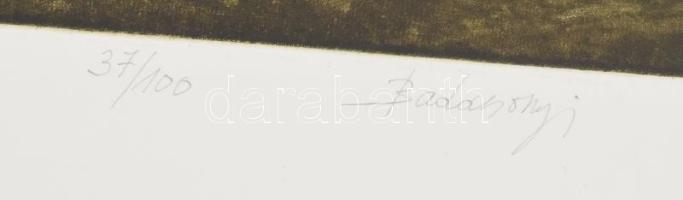 Badacsonyi Sándor (1949-2016): Isteni színjáték. Rézkarc, papír, jelzett, számozott (37/100), 23×22,...