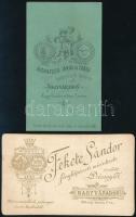 cca 1871-1890 2 db keményhátú portré Rechnitzer János és Fekete Sándor nagyváradi műterméből, 10,5×6...