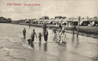 Venice lido with huts