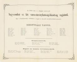 1870 Nagyszombat sz. kir. város törvényhatósági tagjainak névsora, szakadással