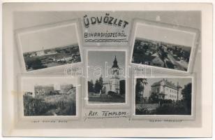 1944 Bihardiószeg, Diosig; látkép, Református templom, volt román erőd, Állami nagypince / Calvinist church, Romanian fortress, state wine cellar. photo (fl)