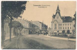 Temesvár, Timisoara; Gyárváros, Andrássy út, fürdő, Kinsky, üzletek / Fabric, street, shops, spa (EK)
