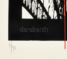 Hervé, Rodolf (1957-2000): Eiffel-torony. Szitanyomat, papír, jelzett, számozott (7/40). 36,5x24 cm....