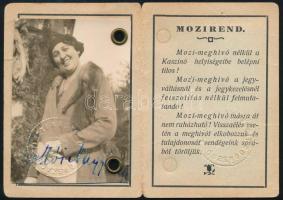 1932 Országos Tisztikaszinó mozimeghívó, fényképes igazolvány